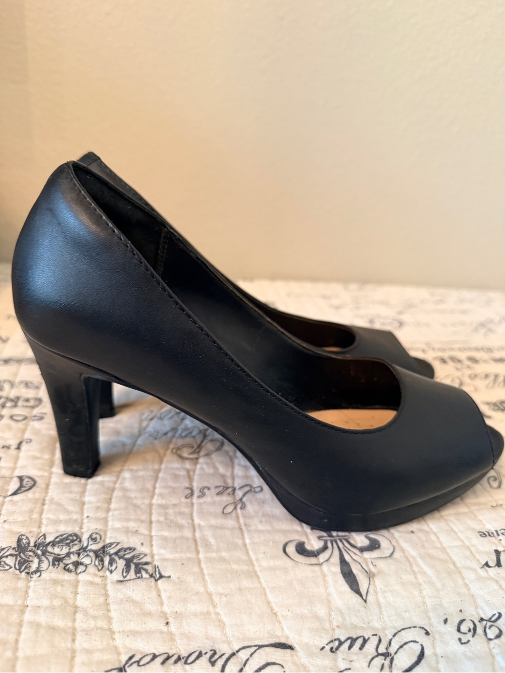 Clark’s  Black Peep-Toe High Heels - Classic Women's Pumps